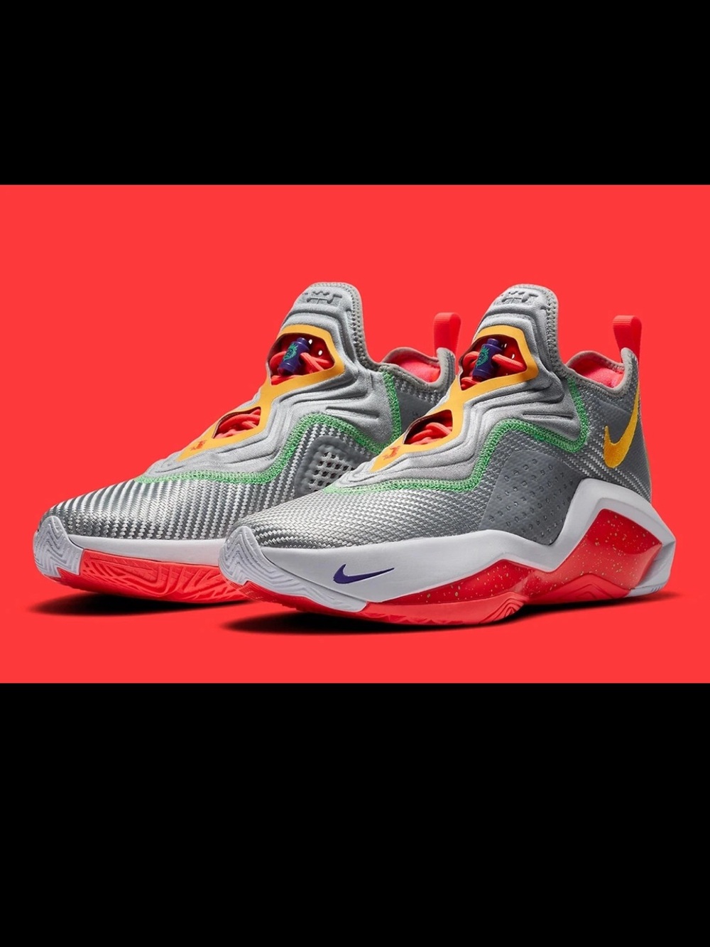 RARE Nike LeBron Soldier XIV 14 Hare Grey Red Basketball Shoes Men’s 4.5